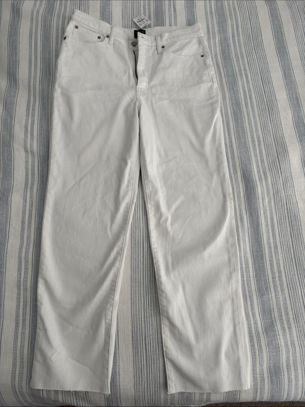NWT J. Crew White Straight-Leg Stovepipe Jeans
